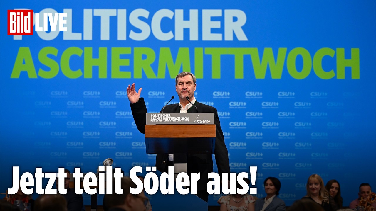 Politischer Aschermittwoch der CSU: Söder lästert über CDU-Kollegen | LIVE