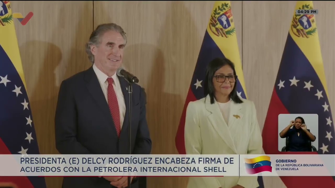 Delcy Rodríguez firma acuerdos con Shell, 5 de marzo de 2026