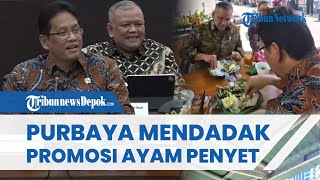 MOMEN Menkeu Purbaya Mendadak Promosi Ayam Penyet Sambel Ijo di Dekat Kantor Kemenkeu saat Konpers