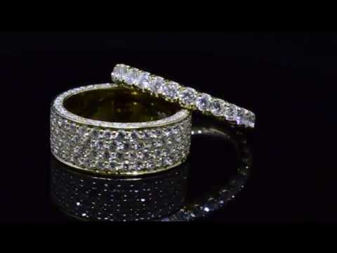 Men and Women's Diamond Wedding Band, Eternity rings designed by King of Jewelry Inc.