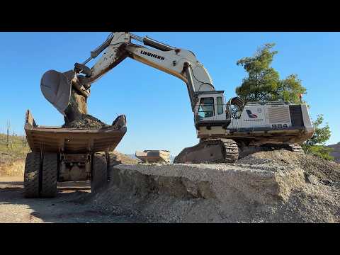 Liebherr 984 Excavator Loading Caterpillar 777C - D Dumpers  - Sotiriadis/Labrianidis 4K