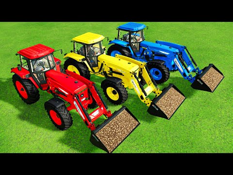 TRANSPORT, HARVEST & LOAD POTATOES WITH COLORED JOHN DEERE TRACTORS - Farming Simulator 22