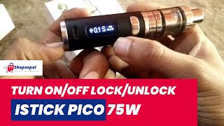How to turn on/off lock/unlock enter setting on iStick Pico
