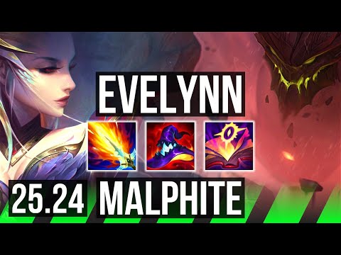 EVELYNN vs MALPHITE (JGL) | Good KDA: 18/1/9, 43K damage | EUW Master | 25.24
