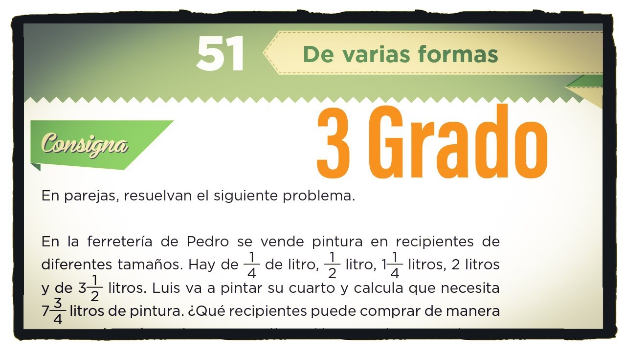 Desafío 51 tercer grado De varias formas página 111 del libro de matemáticas de 3 grado de primaria