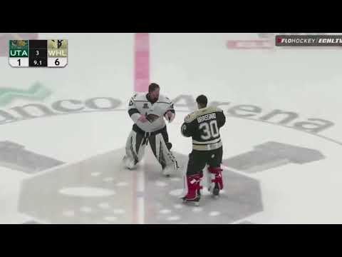 ECHL Goalie Fight: Francois Brassard (Wheeling Nailers) vs. Kevin Carr (Utah Grizzlies) 2/28/21