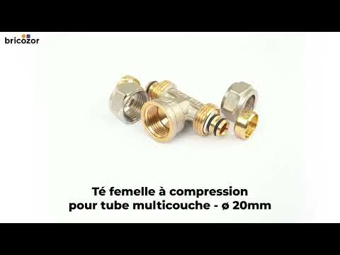 Té femelle à compression pour tube multicouche - diamètre 16 mm BOUTTÉ