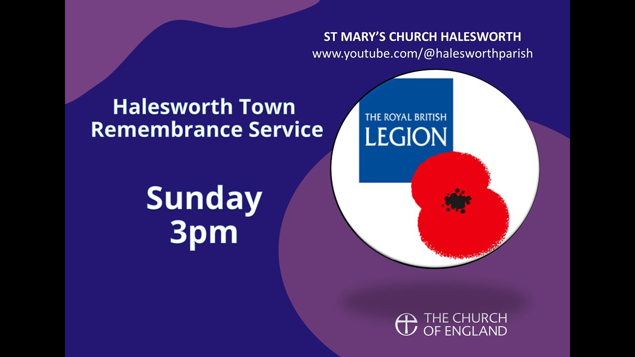 Live: HALESWORTH TOWN REMEMBRANCE SERVICE (3pm Sunday, 10th November 2024)