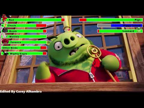 The Angry Birds Movie (2016) Final Battle with healthbars 2/4