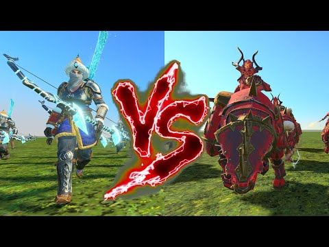 Ice Guard (Glaives) VS Bloodcrushers of Khorne. Total War Warhammer 3