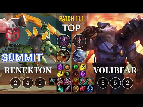 SB Summit Renekton vs Volibear Top - KR Patch 11.1