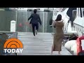 Watch Man Bolts After Girlfriend Catches Bouquet At Wedding