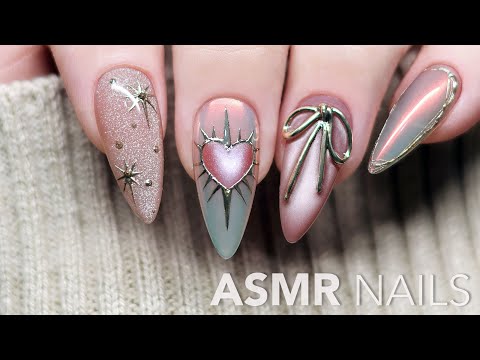 🤎 Goth Sweetheart Nails ASMR | Step-by-Step Nail Art Tutorial | Relaxing & Satisfying 💅🏻
