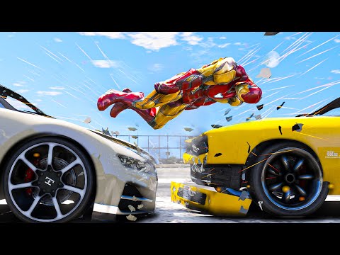 GTA 5 Ironman No Seatbelt Car Crashes - Iron-Man Gameplay #1 (Euphoria physics)