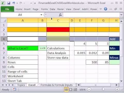 Excel Finance Class 01: Intro To Excel 2007 & 2010