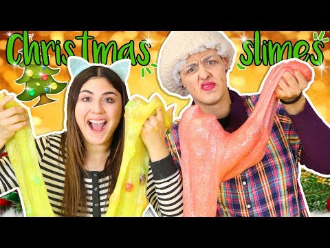 MAKING GIANT CHRISTMAS SLIMES WITH GRANDMA | Slimeatory #234