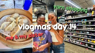 vlogmas day 14 | spending time with my sister, trying crumbl, & yarn shopping