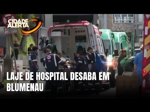 Desabamento de laje em obra de hospital em Blumenau deixa um morto e 4 feridos