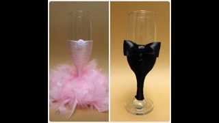 How to decorate wedding glass/ PATTERN/ Wedding Decoration/ Centerpiece