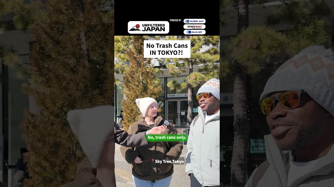 No Trash Cans in Tokyo?! 🗑️😱 #streetinterview #japan #unfilteredjapan #travel #tokyo