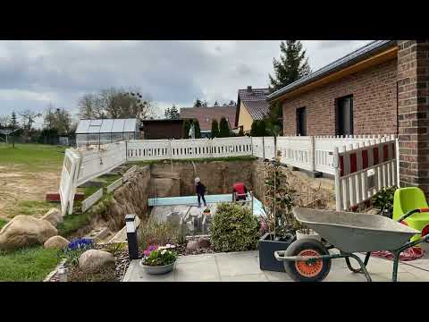 Poolbau Teil 1. Styroporsteine