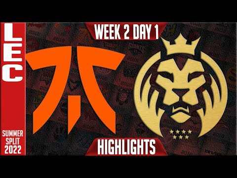 FNC vs MAD Highlights | LEC Summer 2022 W2D1 | Fnatic vs MAD Lions