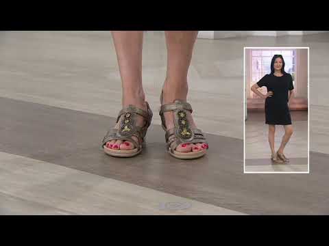 Earth Leather Wedge Sandals - Pisa Falmouth on QVC