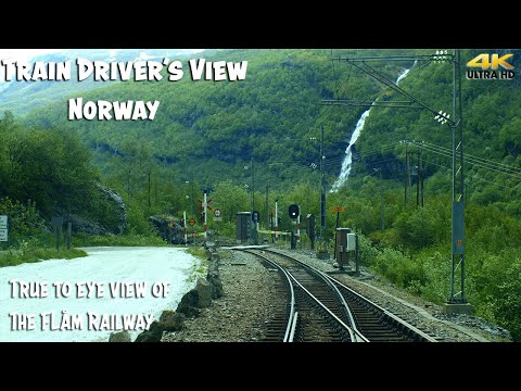 4K CAB VIEW: True to eye view of the Flåm Railway (Myrdal - Flåm)