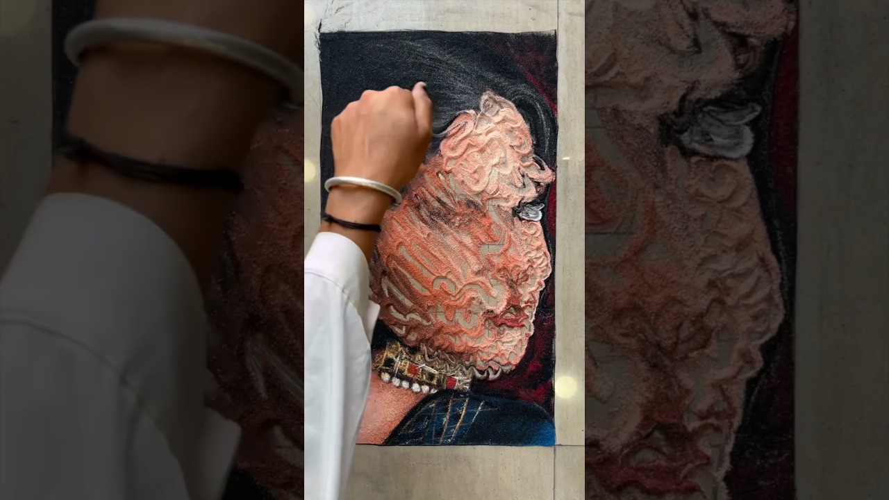 Portrait rangoli | student work