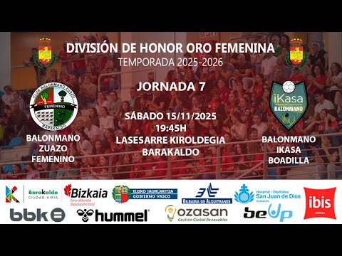 DHOroFem | Temporada 2025-2026 | Jornada 7 | Balonmano Zuazo Femenino - Balonmano Ikasa Boadilla