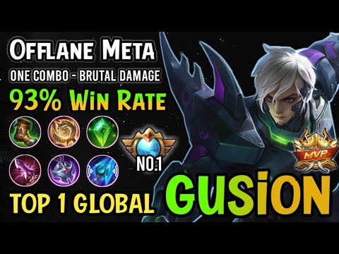 Supreme No.1 Gusion!! 93% Win Rate - Gusion Top 1 Global Best Build 2021 - Mobile Legends