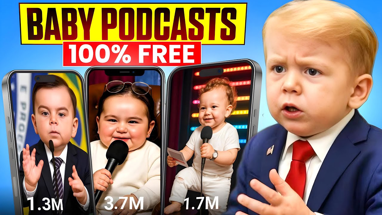 How to Create a viral talking BABY podcast videos UNLIMITED for free!