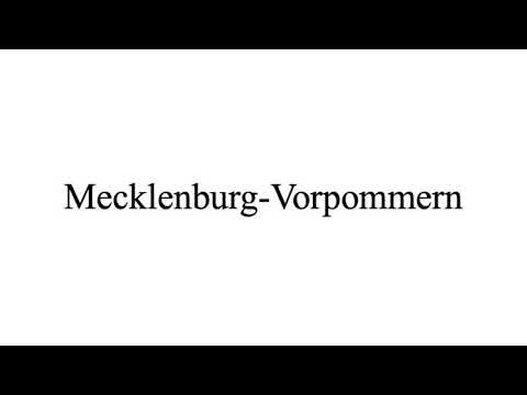 How to say Mecklenburg-Vorpommern in german