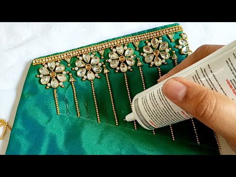 Very Beautiful and Trendy Aari work Blouse Design with normal needle, maggam work, simple design