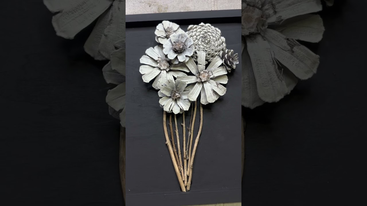 DIY wall art made with PINECONES | Handmade home decor | Key holder | Pinecone craft ideas