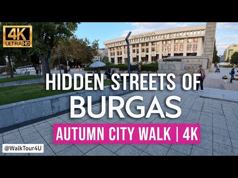 Burgas, Bulgaria Walking Tour | Sea Garden, Bogoridi Blvd & Troikata Square in 4K
