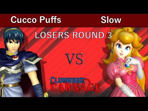 Clubhouse Carnage 2  LOSERS ROUND 3 - Cucco Puffs (Marth, Samus) vs Slow (Peach)