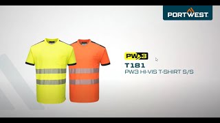 Reflexné tričko T181 PW3 Hi-Vis Cotton Comfort T-Shirt S/S Portwest