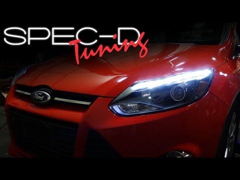 SPECDTUNING INSTALLATION VIDEO: 2012 - 2013 FORD FOCUS LED PROJECTOR HEADLIGHTS