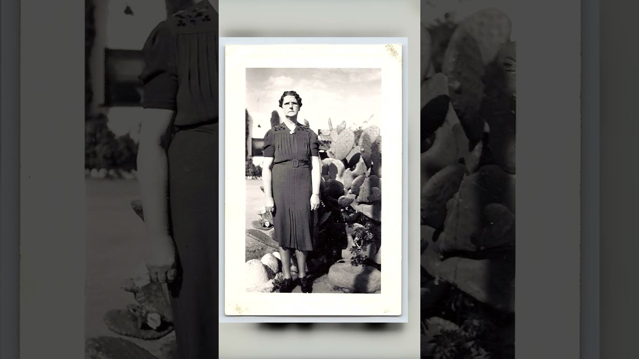 Vintage Portrait of Woman in Garden, Gelatin Silver, 3.1 × 4.77 in, 1940s Video