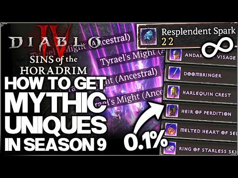 Diablo 4 - How to Get ALL Mythic Uniques in Season 9 - BIG Drop Rate Problem, Farm Guide & Sparks!