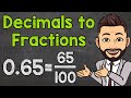 Converting Decimals to Fractions Tenths, Hundredths, and Thousandths Converting Decimals to Fractions Tenths, Hundredths, and Thousandths