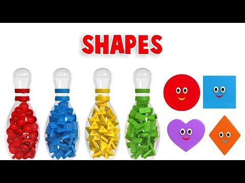 Learn Shapes with Bowling Game - Educational Videos for Children