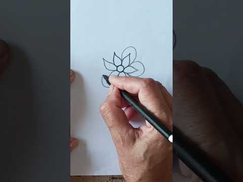 how to draw beautiful and easy flower drawing