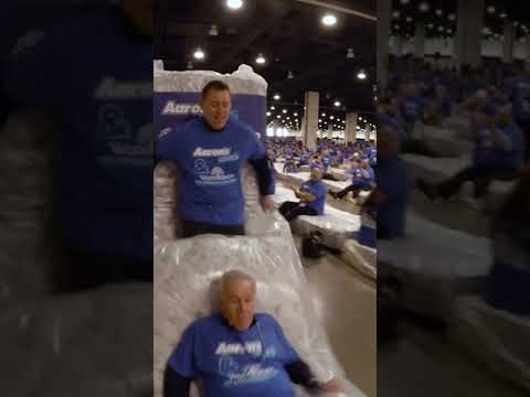 LARGEST HUMAN MATTRESS DOMINOES #Shorts