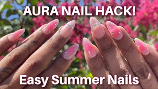 Aura Nail Hack 🌸 Modern French Nails with Blooming Gel Easy Summer DIY Tutorial Mo Makeup Mo Beauty