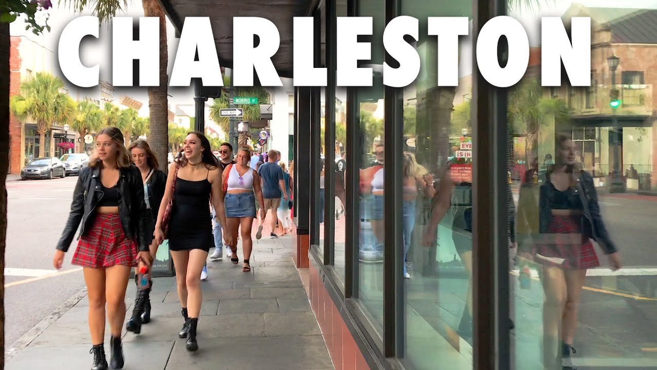 Immersive street-level walking tour through Charleston King Street, United States, showcasing authentic urban landscapes, local architecture, and the vibrant atmosphere of the city's neighborhoods