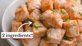 velvety soft and flavorful AIR-FRYER SALMON in less than 20 minutes
