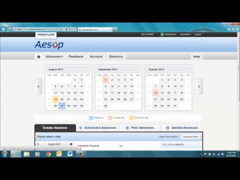 Entering An Absence Request Using Aesop
