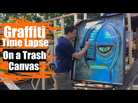 Robot Graffiti Art Time! Time Lapse w/a Throwaway Canvas